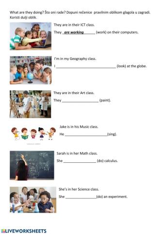 Present Continuous- describing a picture