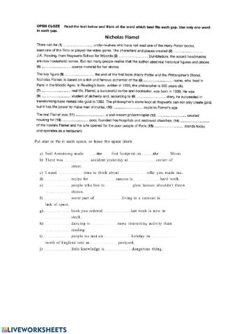 Open Cloze +Articles