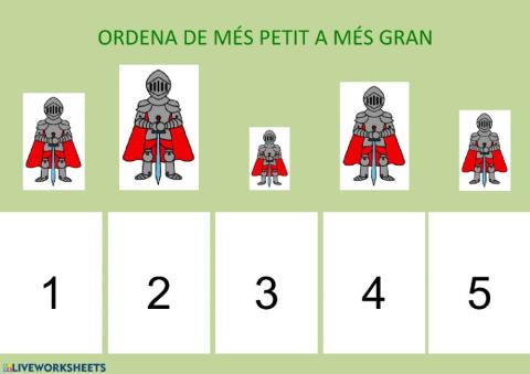 Ordena de més petit a més gran