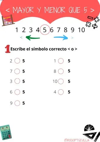 Mayor y menor que 5