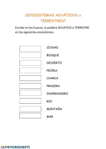 Ecosistema terrestre y acuatico