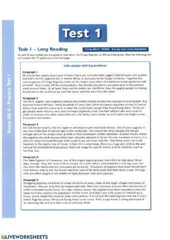 Long reading - ise ii