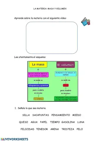 La materia: masa y volumen