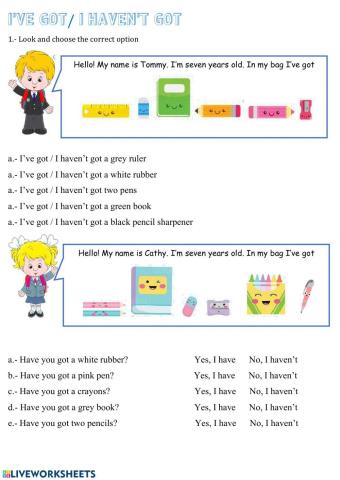 Have got, haven't got