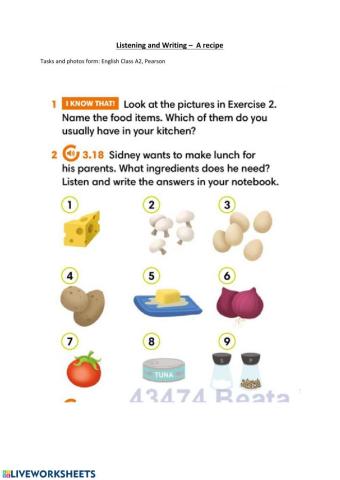 Recipe - listening EC a2