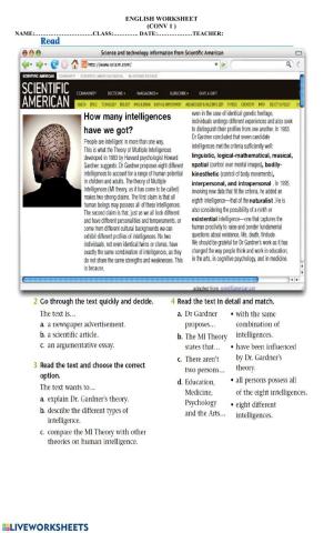 Multiple Intelligences