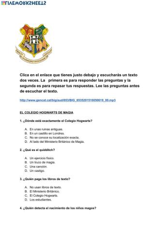 El colegio hogwarts de magia