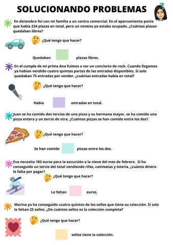 Solucionando problemas de fracciones