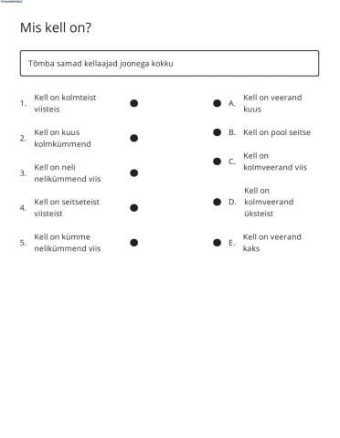 Kell - pool, veerand, kolmveerand