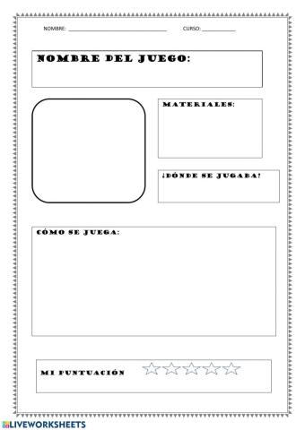 Ficha juegos populares