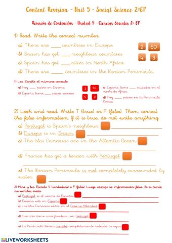 Content revision - unit 5: Spain