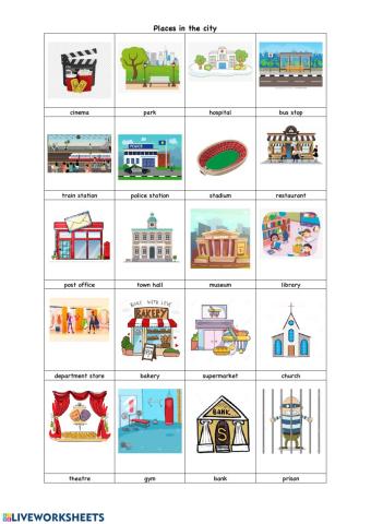Places in the city - vocabulary