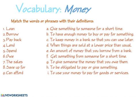 Vocabulary: Money (B1)