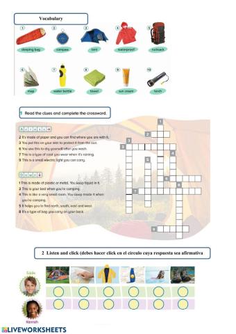 Camping vocabulary