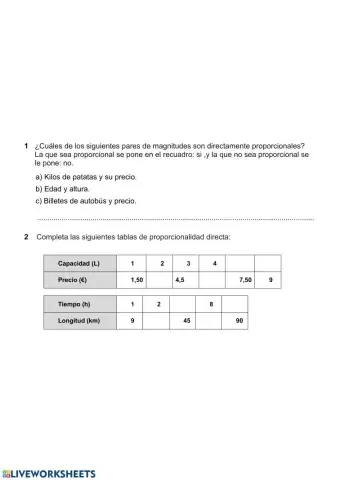 Magnitudes proporcionales