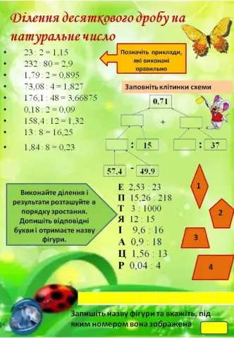 Ділення десяткових дробів