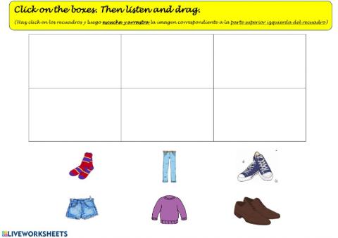 Clothes: Listen and drag