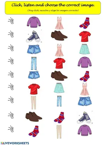 Clothes: Listen and choose