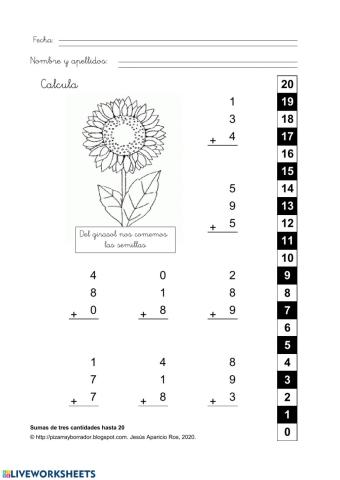 Suma de 3 cantidades