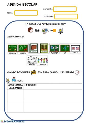 AGENDA ESCOLAR DIARIA