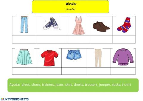 Clothes: Writing