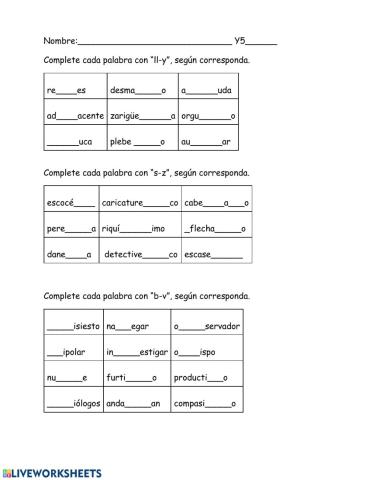 Fonemas s-z-b-v-y-ll