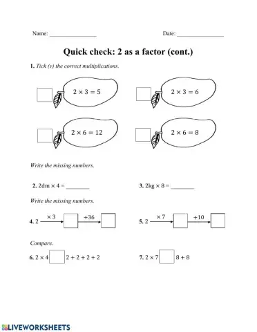 Practice on class: 2 as a Factor (cont)