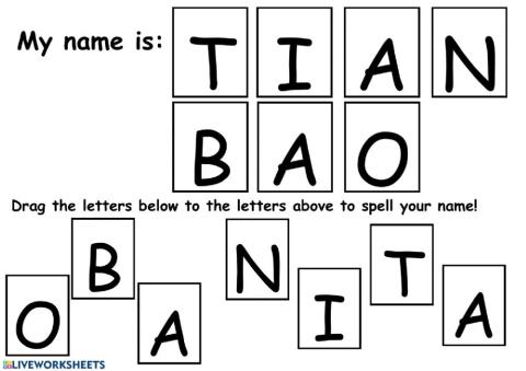 Tian Bao Letter Matching Name