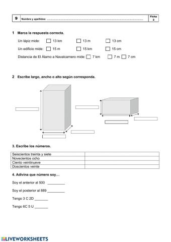 Evaluación Unidad 9 matemáticas 2º