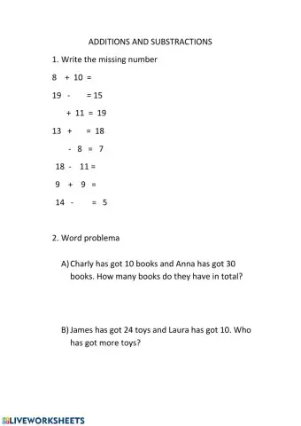 Addition  & Substraction and word problems (1)