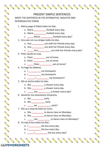Present simple worksheet unit 1