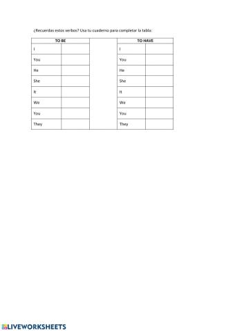 Verbos to be - to have