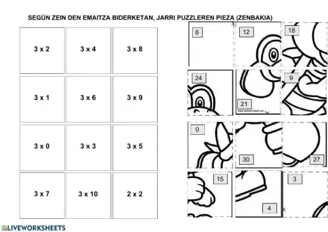 Puzzle Biderketak