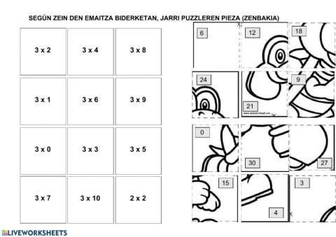 Puzzle Biderketak