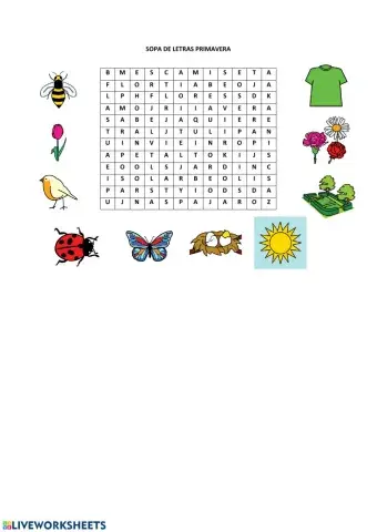 Sopa de letras primavera