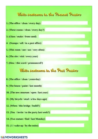 Present Simple Passive and Past Simple Passive