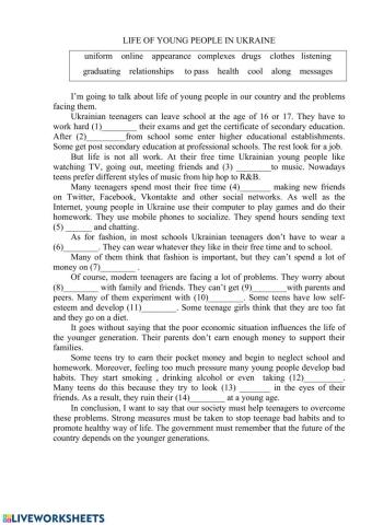 Life of Young People in Ukraine - Gap Filling