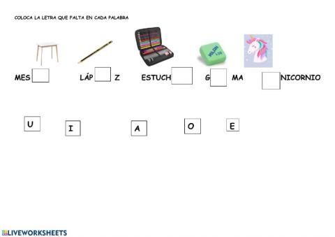 completar las palabras