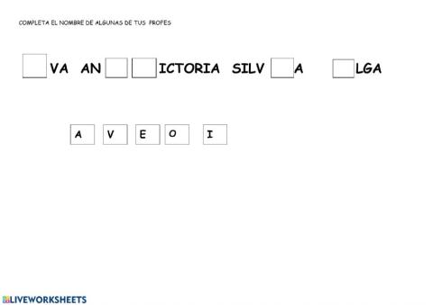 completa el nombre de tus profes