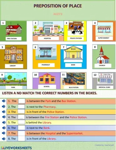 Prepositions of Place part 3