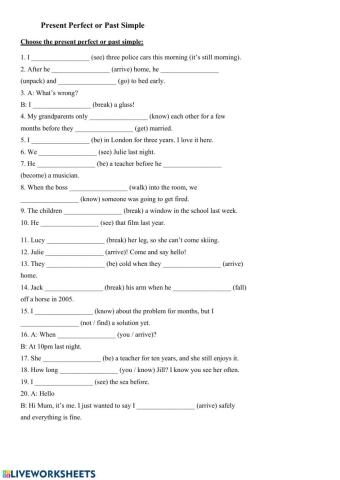 Present perfect vs past simple