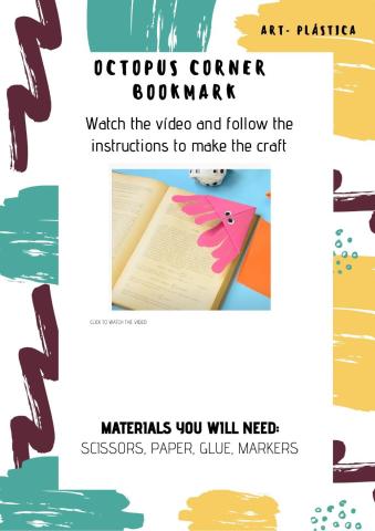 Octopus corner bookmark