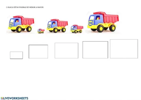 coloca los camiones de menor a mayor