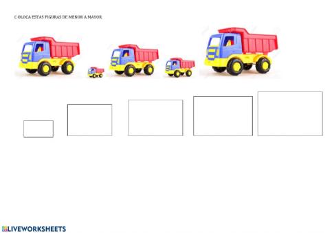 coloca los camiones de menor a mayor