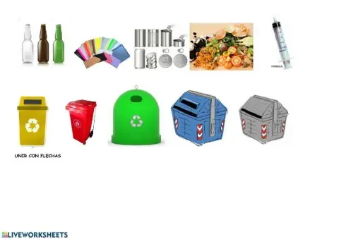 reciclar, unir con flechas