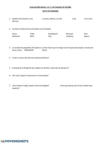 Los paisajes de españa