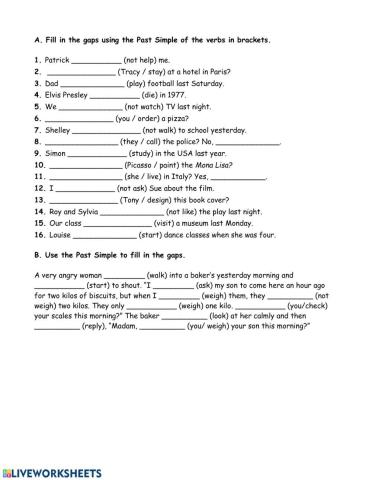 Past Simple Regular Verbs