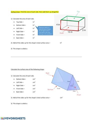 Surface Area of Prisms & Pyramids