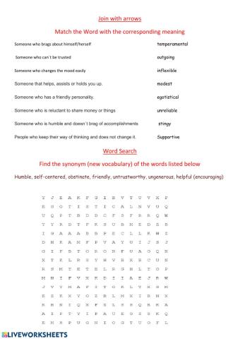 Vocabulary personality