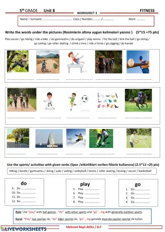 Fitness worksheet 3